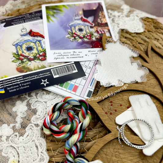 Winter Birdhouse Bead & Cross Stitch Kit