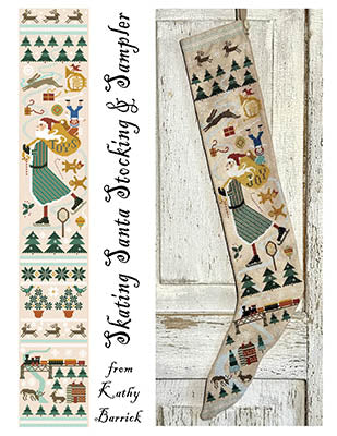 Skating Santa Stocking & Sampler