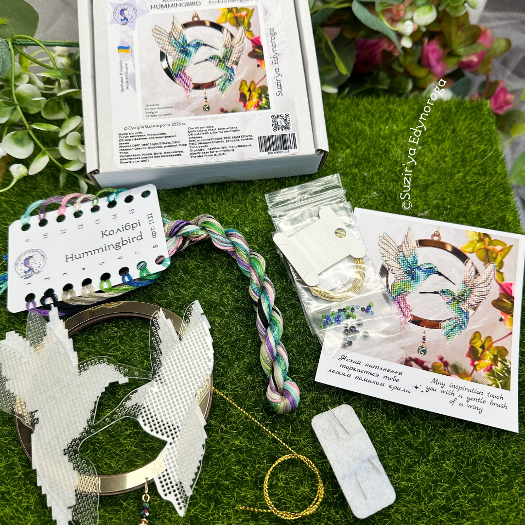 Hummingbird Bead & Cross Stitch Kit