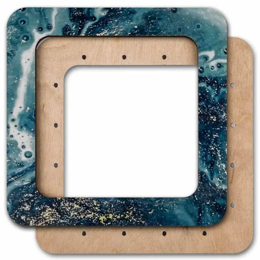 Preorder: Magnetic Embroidery Frame, Large Teal Waves