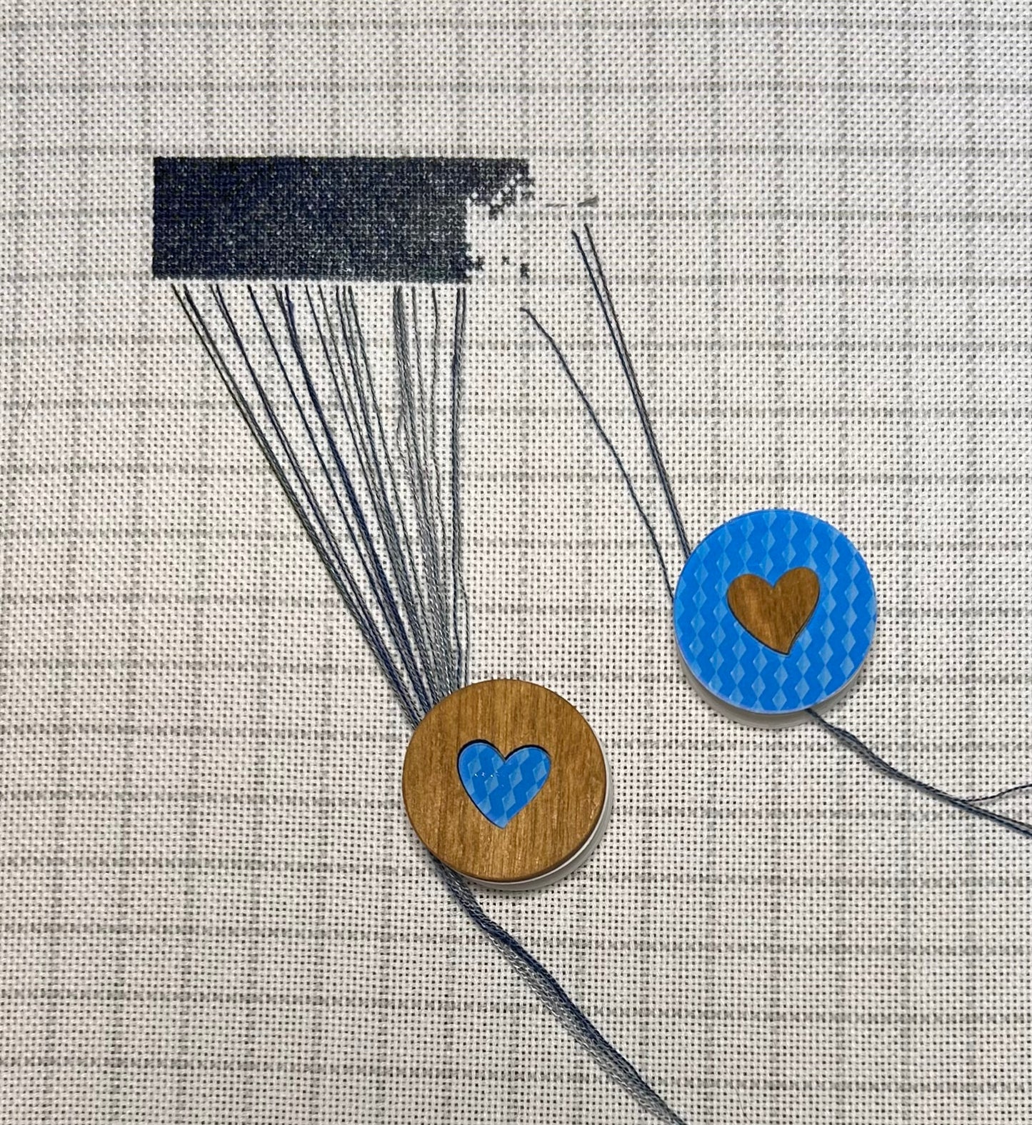 Blue Hearts - Parking Bobbins 2pack