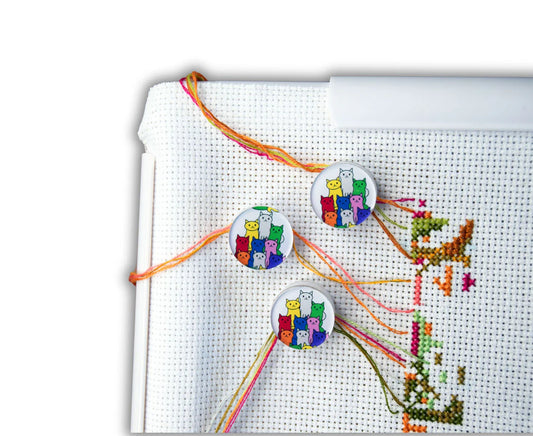 Colourful Cats - Parking Bobbins 3pack