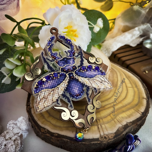 Preorder: Legend of the Forest Stag Beetle Bead & Cross Stitch Kit