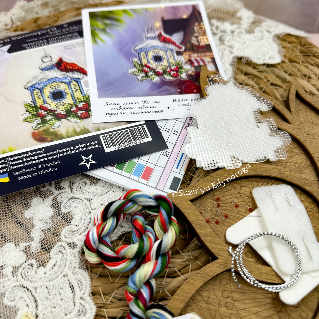 Winter Birdhouse Bead & Cross Stitch Kit