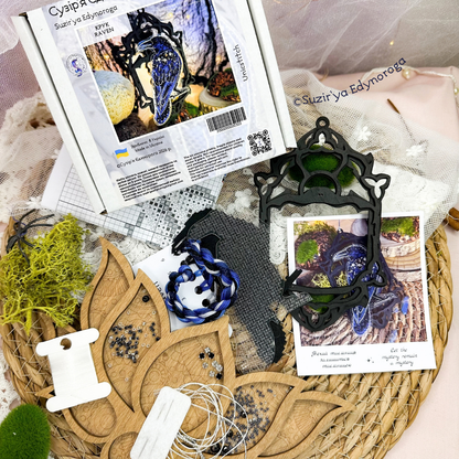 Raven Bead & Cross Stitch Kit