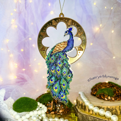 Peacock Bead & Cross Stitch Kit