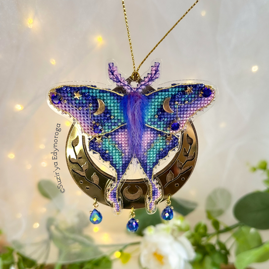 Preorder: Whisper of the Universe Moon Moth Bead & Cross Stitch Kit