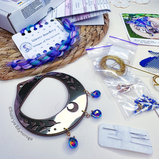 Preorder: Whisper of the Universe Moon Moth Bead & Cross Stitch Kit
