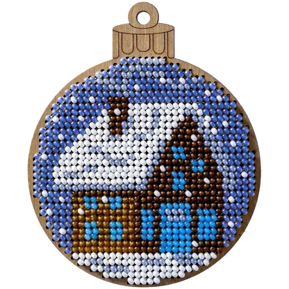 Christmas Bauble Small Wooden Blank - 14 count (35 x 36)