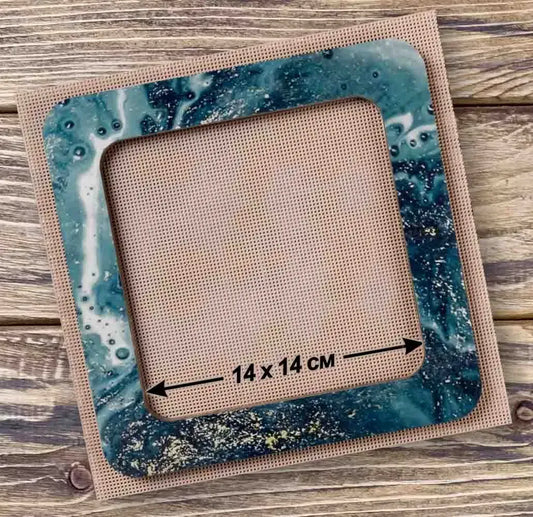 Preorder: Magnetic Embroidery Frame, Large Teal Waves