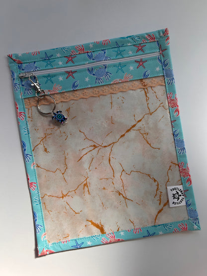 Crabs & Starfish Project Bag | 8” x 10”