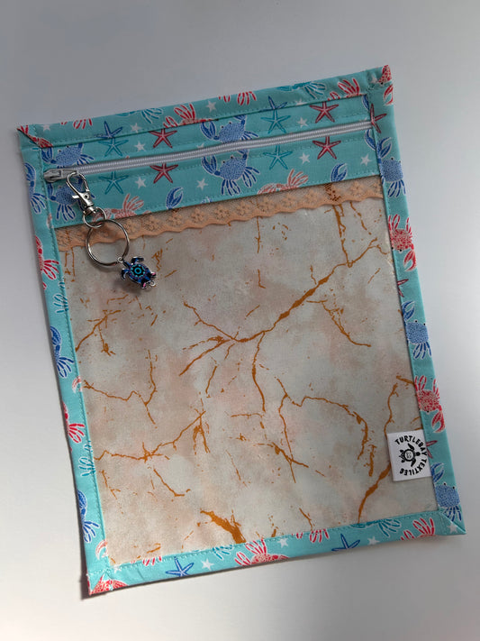 Crabs & Starfish Project Bag | 8” x 10”