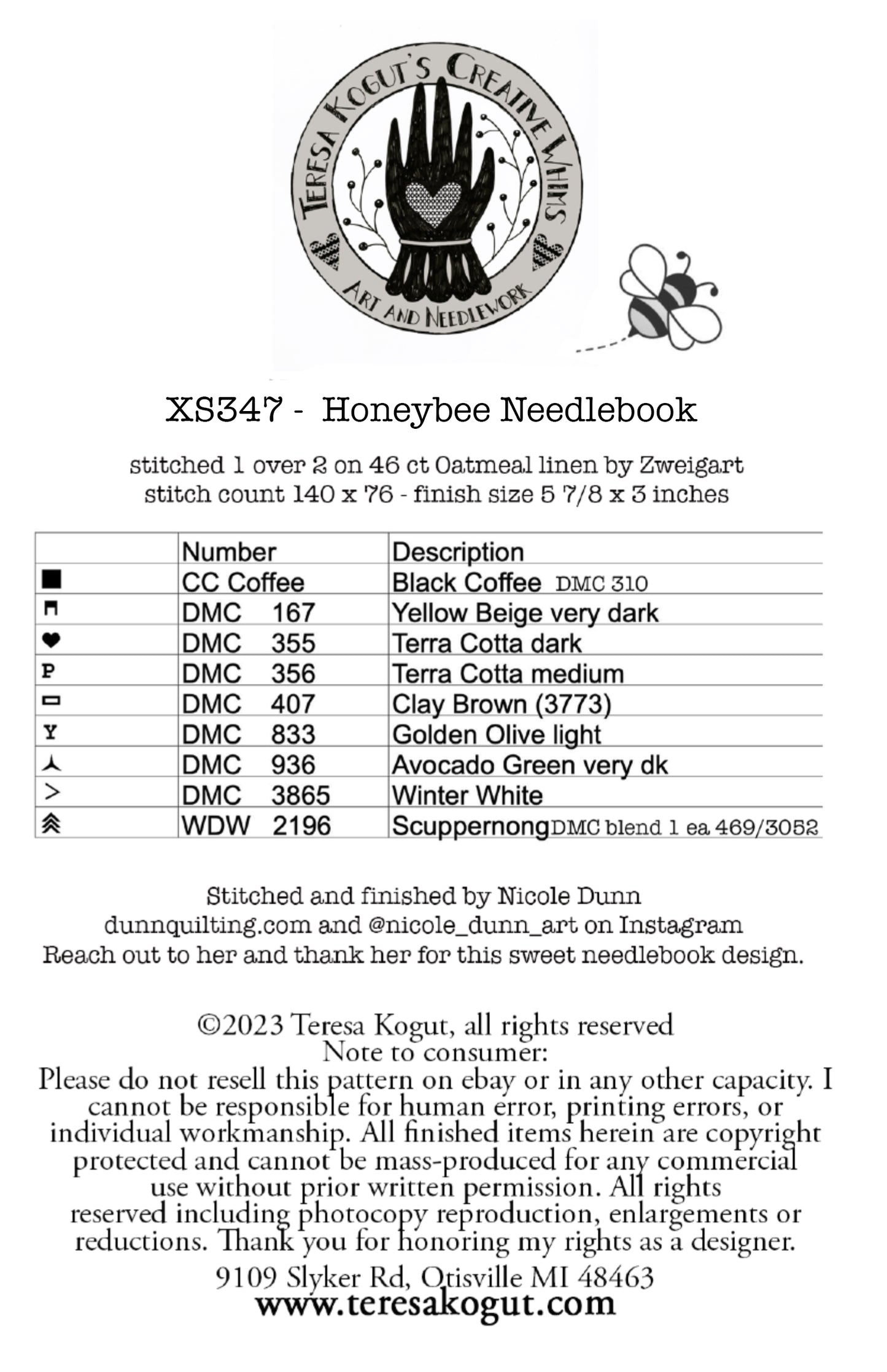 Honeybee Needlebook