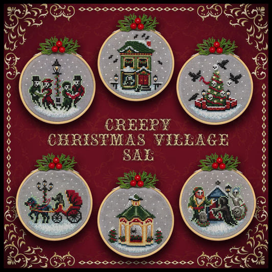 Creepy Christmas Village Ornament Set