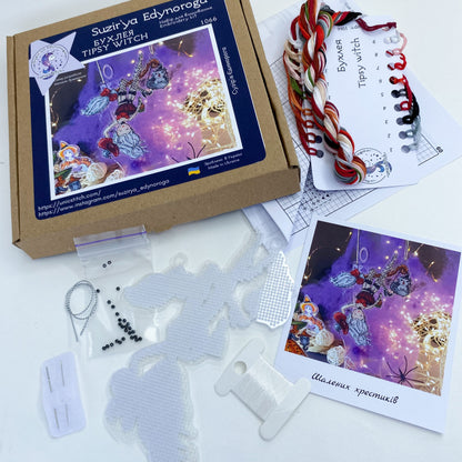 Tipsy Witch Bead & Cross Stitch Kit
