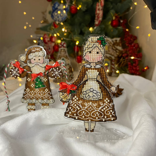 Gingerbread Mr Santa Bead & Cross Stitch Kit