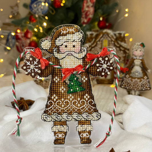 Gingerbread Mr Santa Bead & Cross Stitch Kit
