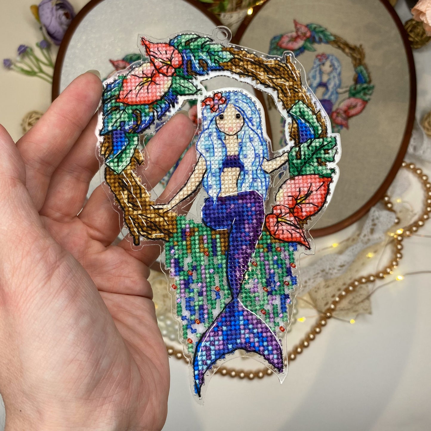 Mermaid Bead & Cross Stitch Kit