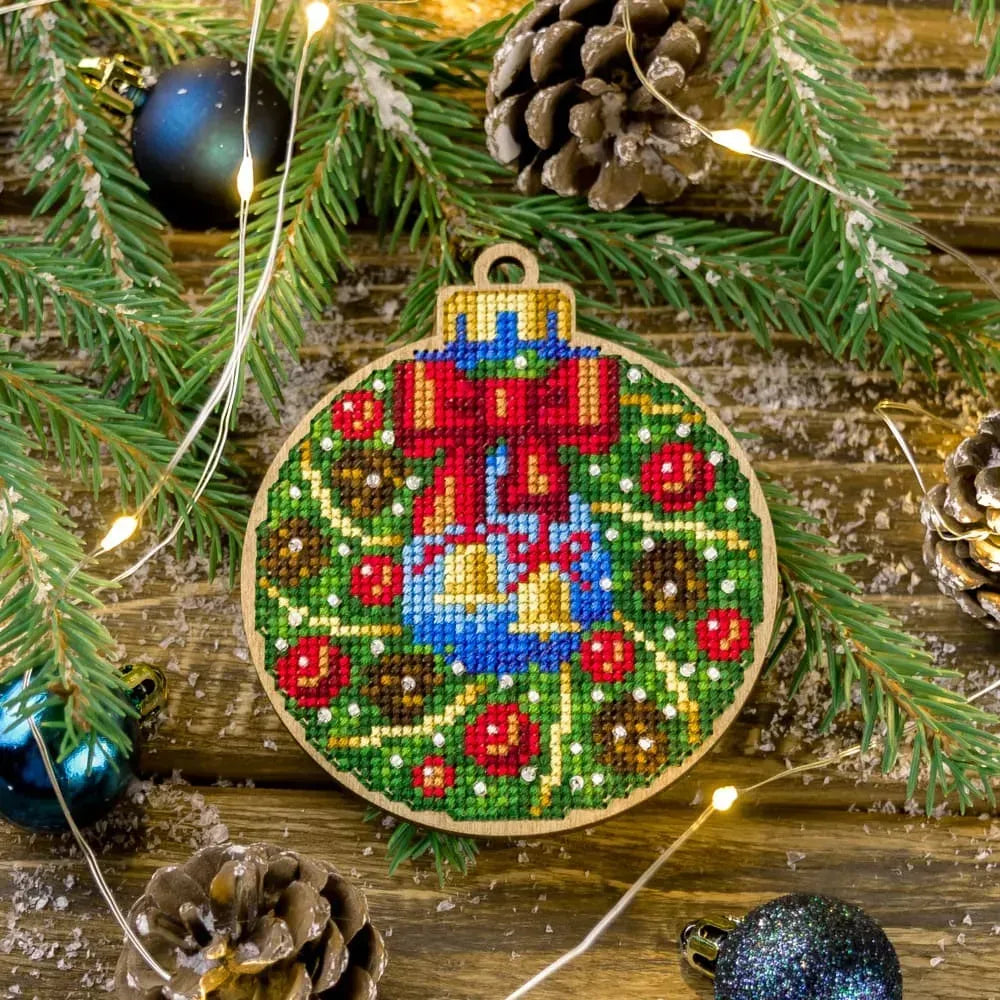 Bells Christmas Ornament Bead & Cross Stitch Kit